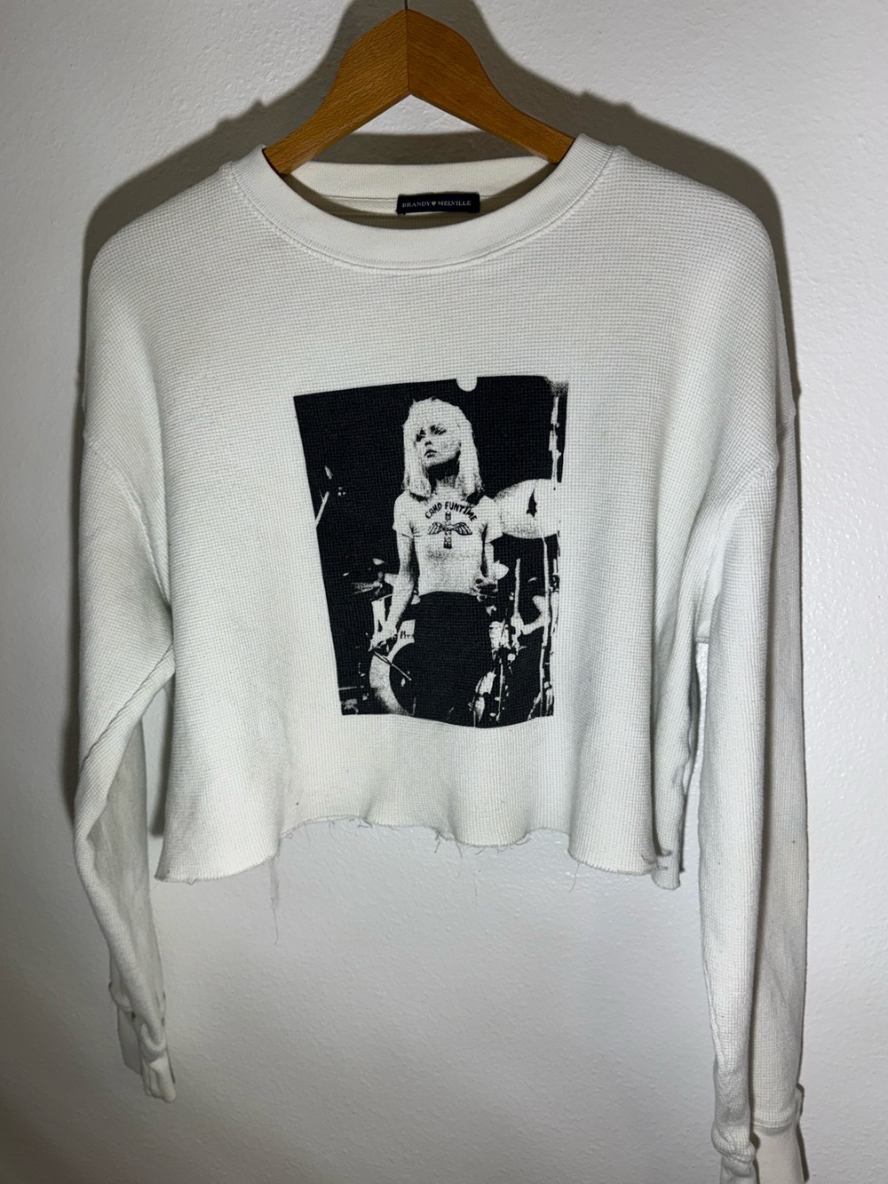 Brandy Melville Women’s Cropped Graphic Long-Sleeve Top